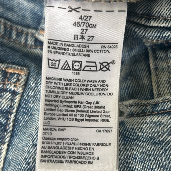 GAP Denim Girlfriend Blue Relaxed Fit Distressed Jeans, Size 4/27 - Picture 6 of 7